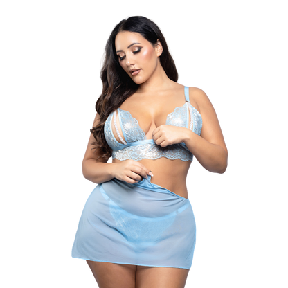 Lingerie - Bralette, Detachable Skirt & Pearl G-string