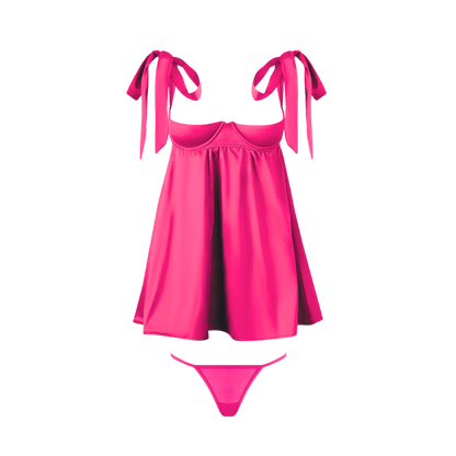 Lingerie - Brigeta Satin Open Cut Babydoll