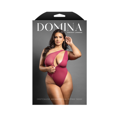 Lingerie - Asymmetrical Zipper Teddy