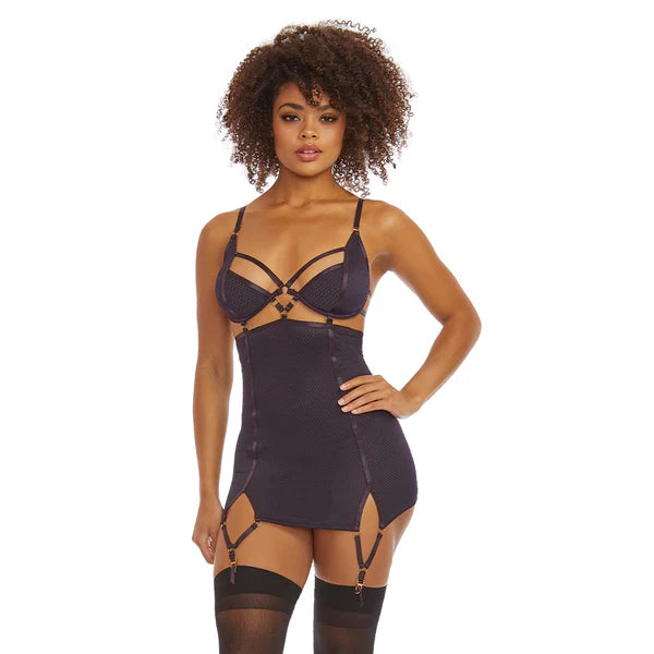 Lingerie - Power Play Royal Purple Garter Slip