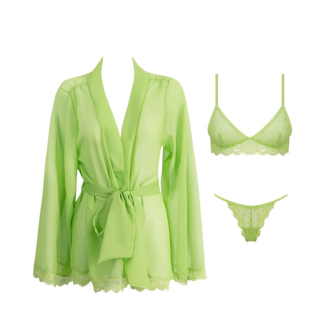 Lingerie - Shavon Lace & Chiffon Robe Set