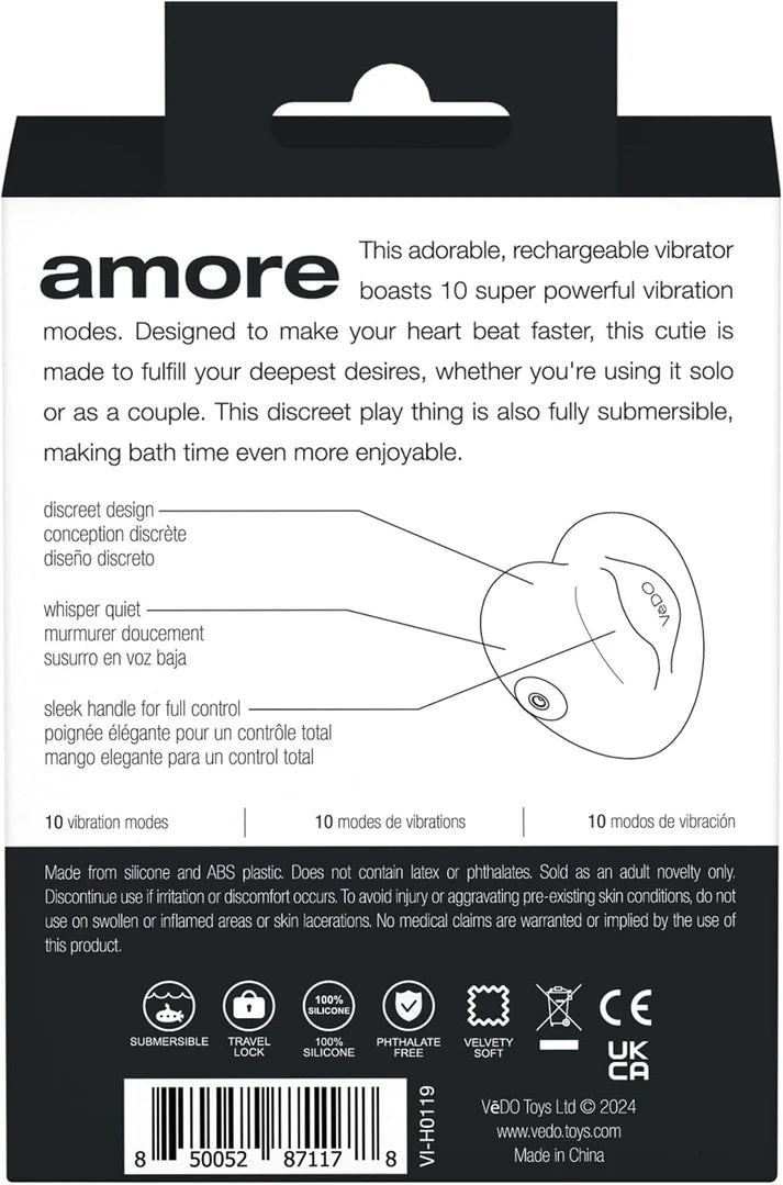 Amore Rechargeable Silicone Pleasure (Heart)Vibrator