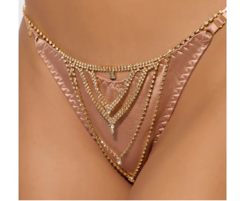 Lingerie - Rhinestone V-Front Panty